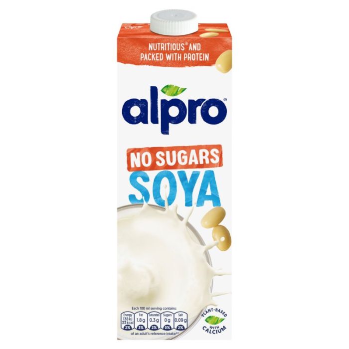 Alpro - Soya Original No Sugars 8 x 1lt