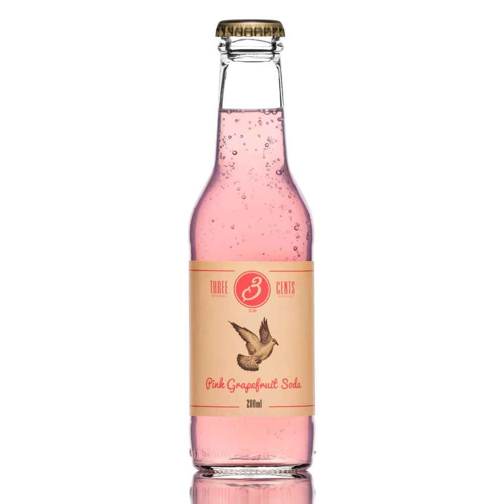 Three Cents Pink Grapefruit Soda 24x 200ml