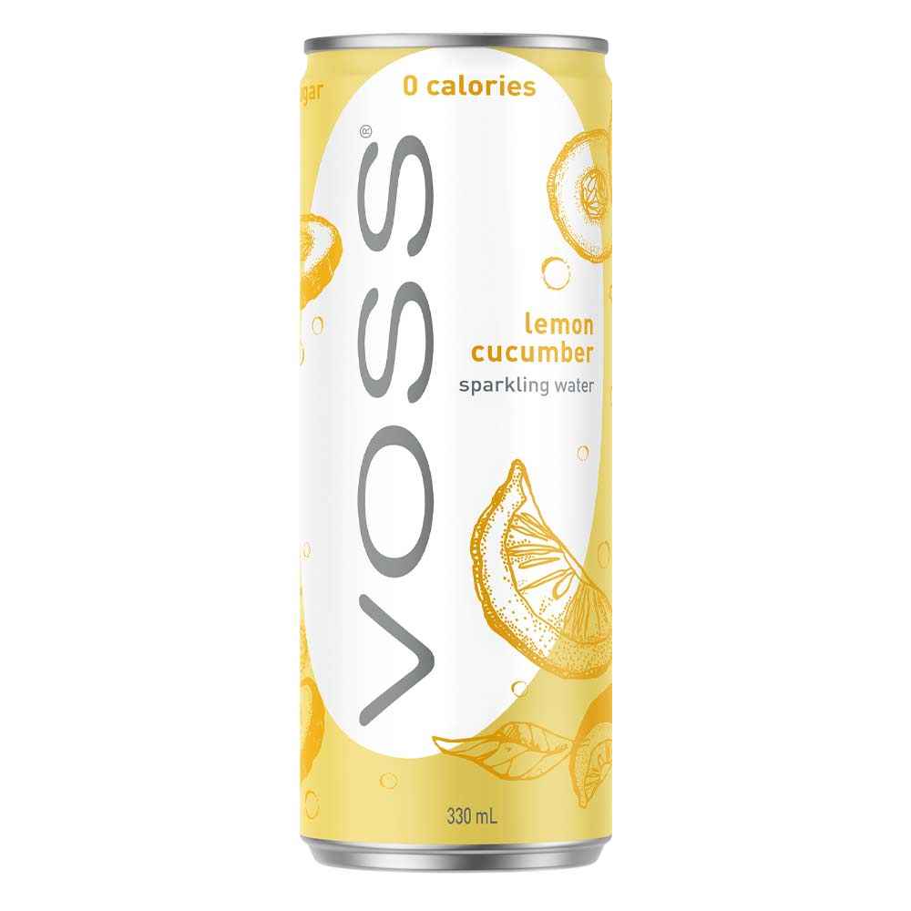 VOSS Lemon & Cucumber Sparkling Water 10x 330ml Cans